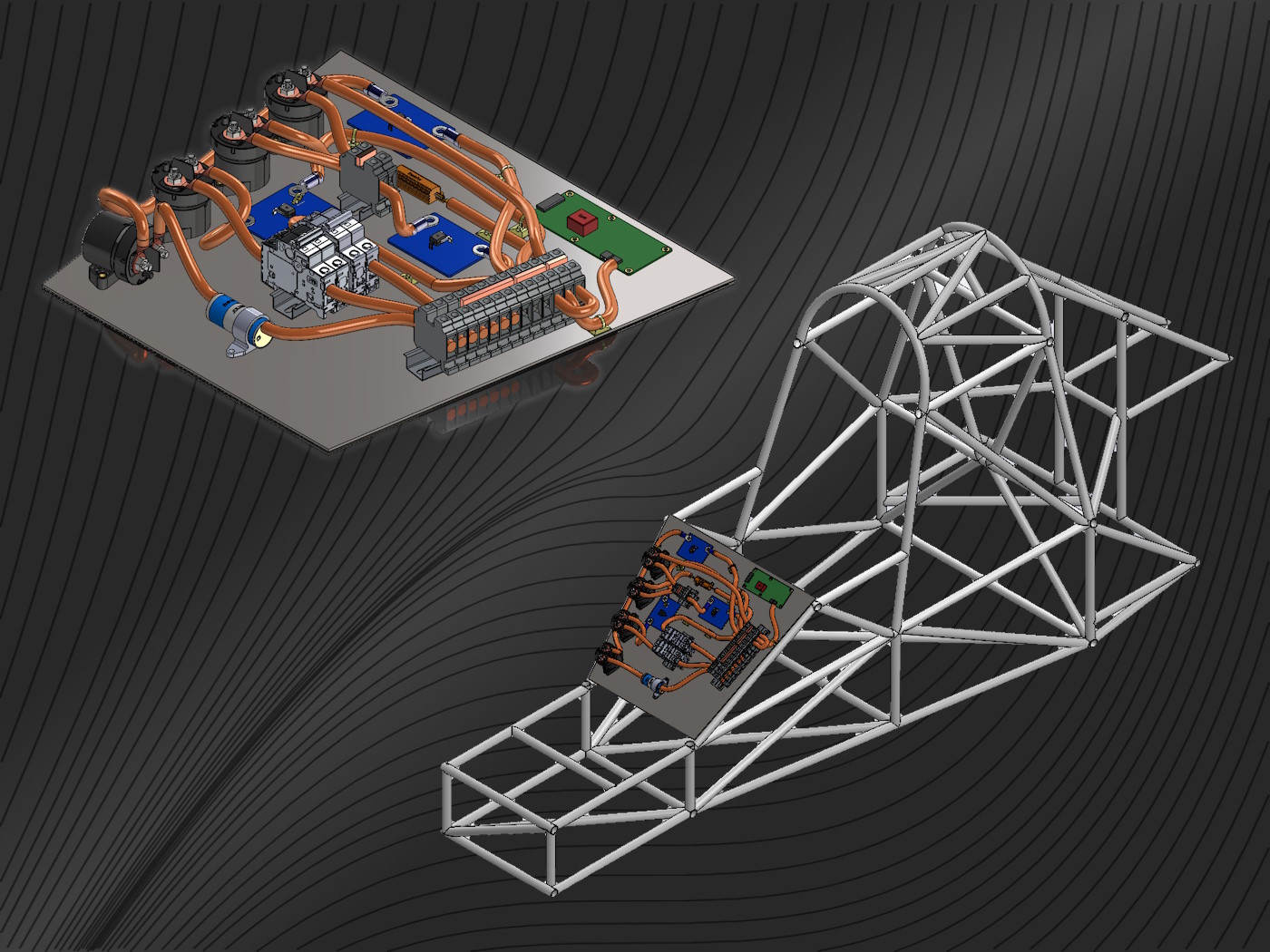 Early HV panel layout and its position on an old chassis design