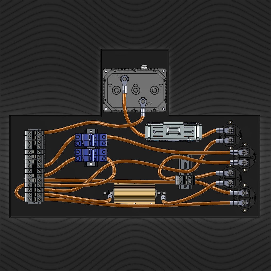 Final HV fuse panel SolidWorks render