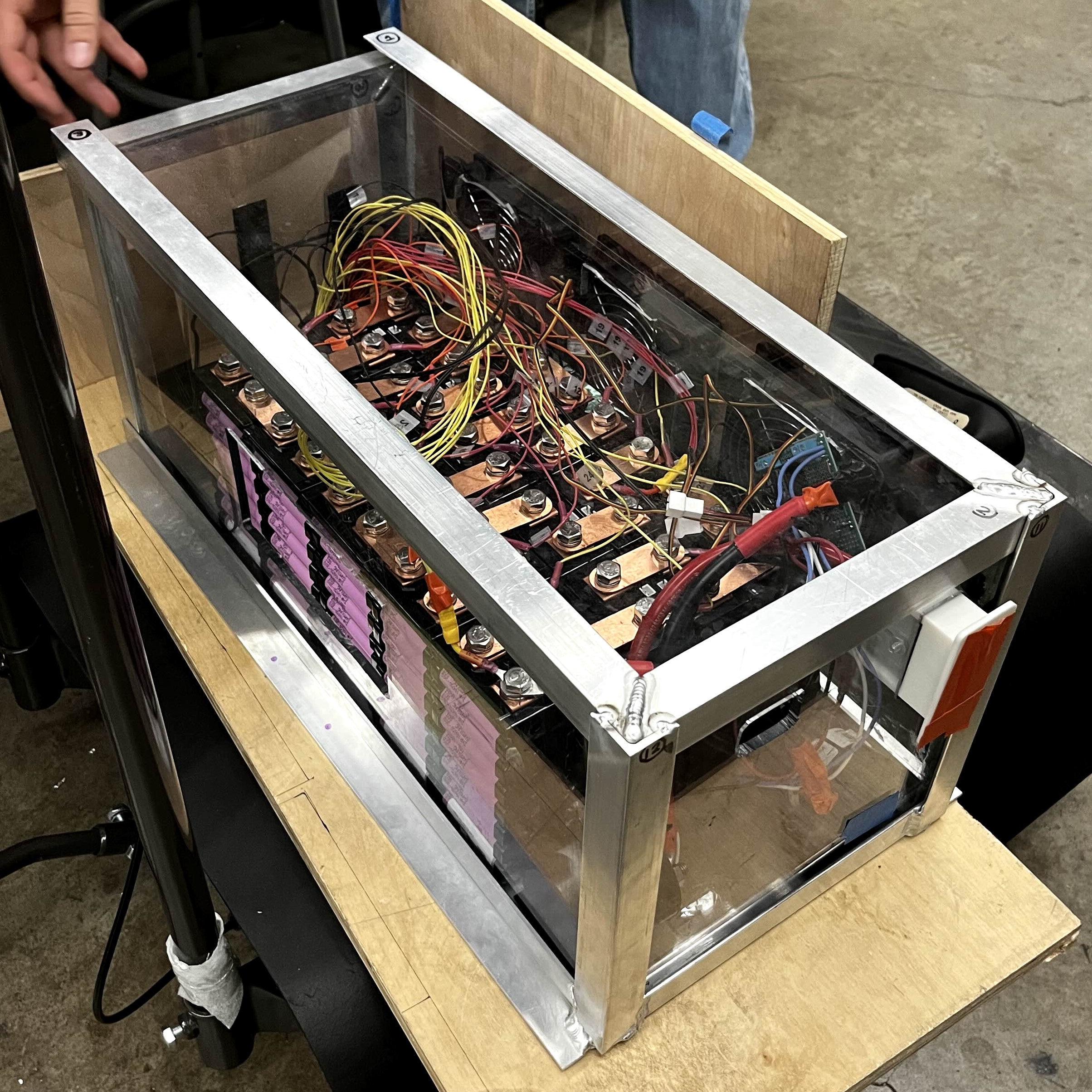 Early prototype of the battery box