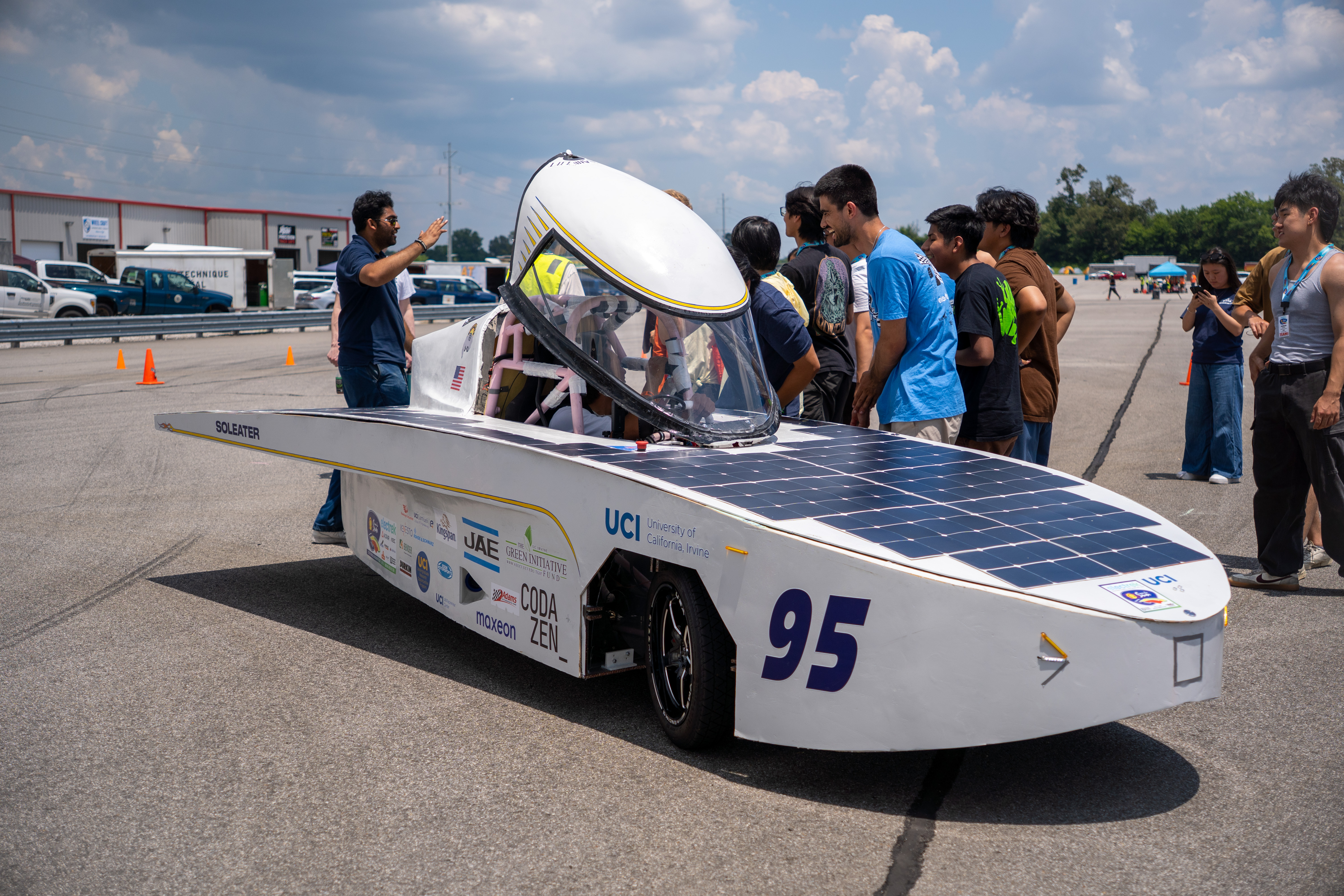 SolEater at FSGP 2025, canopy open after a test drive