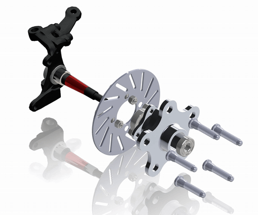 Front wheel assembly exploded view (GIF)