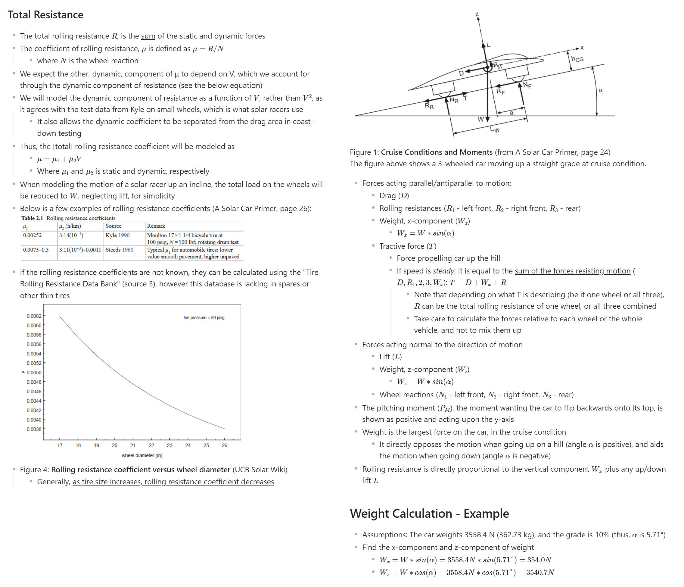 Excerpts from notes about “Rolling Power and Tractive Forces”