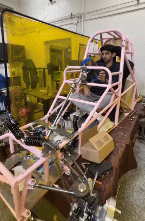 Working steering system (GIF)
